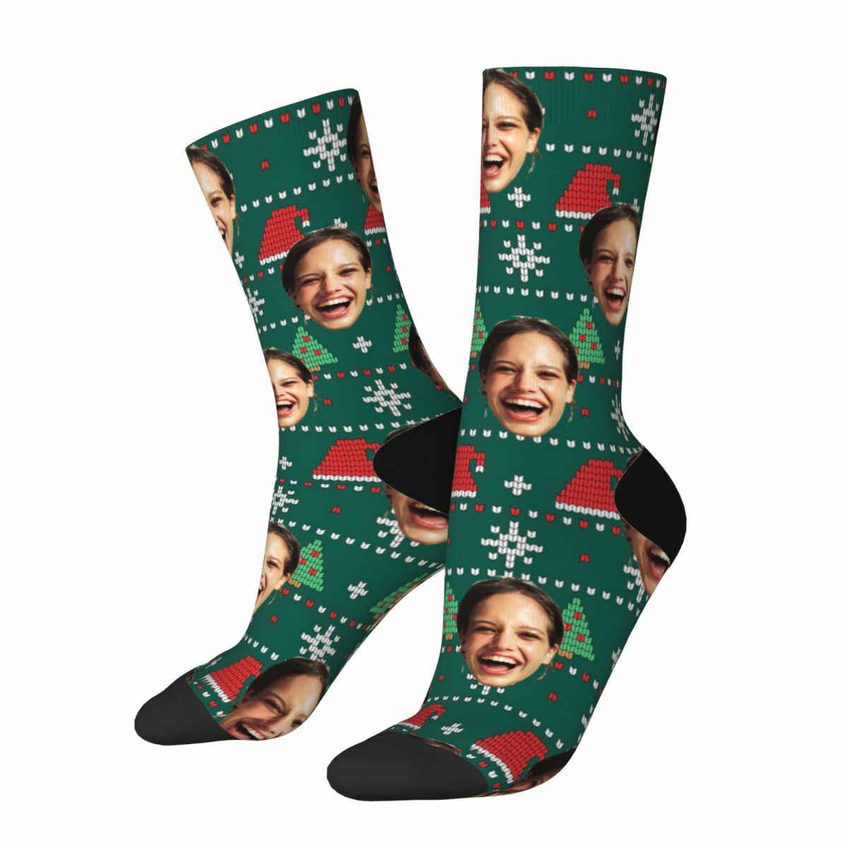 Customized Face Socks Add Photo Mid-Calf Socks for Christmas