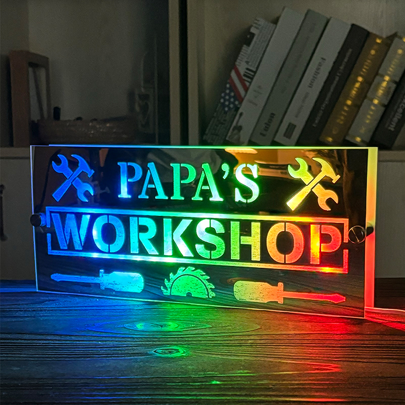 カスタムイズ 名入れ メッセージ入り ミラー 発光 ライト 壁掛け 屋内装飾 リモコン付き 壁フック付き