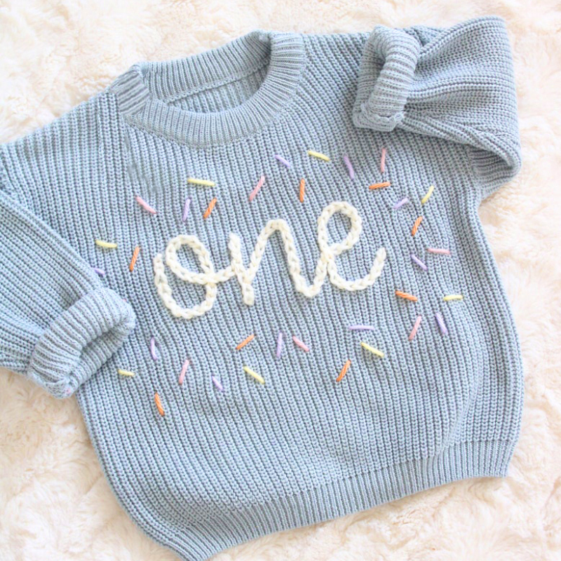 Personalized Handmade Name Sweater Simple Present for Dear Kids