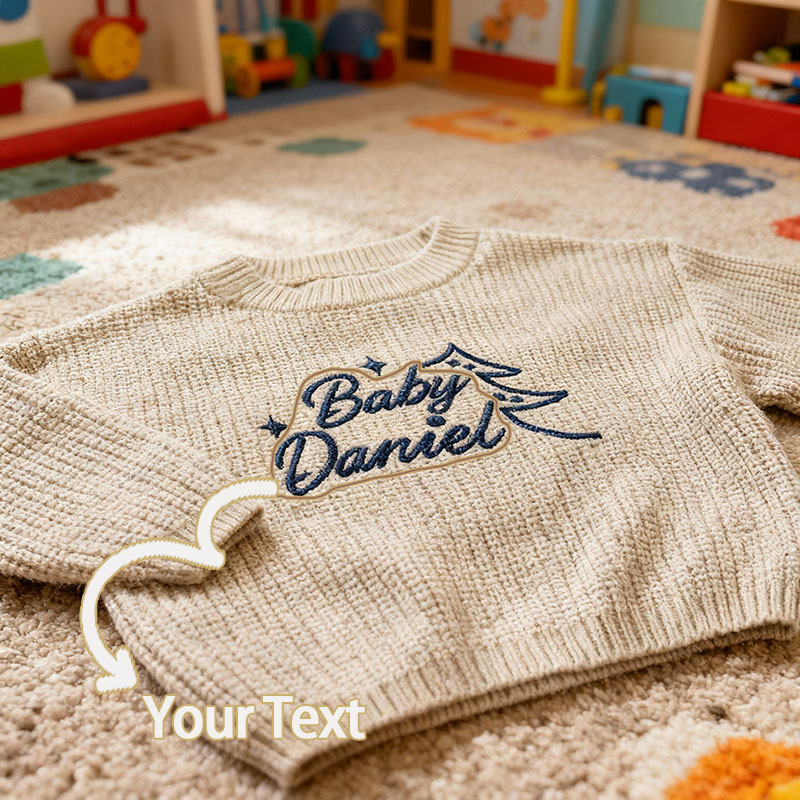 Personalized Name Embroidered Sweater Creative Gift for Kids