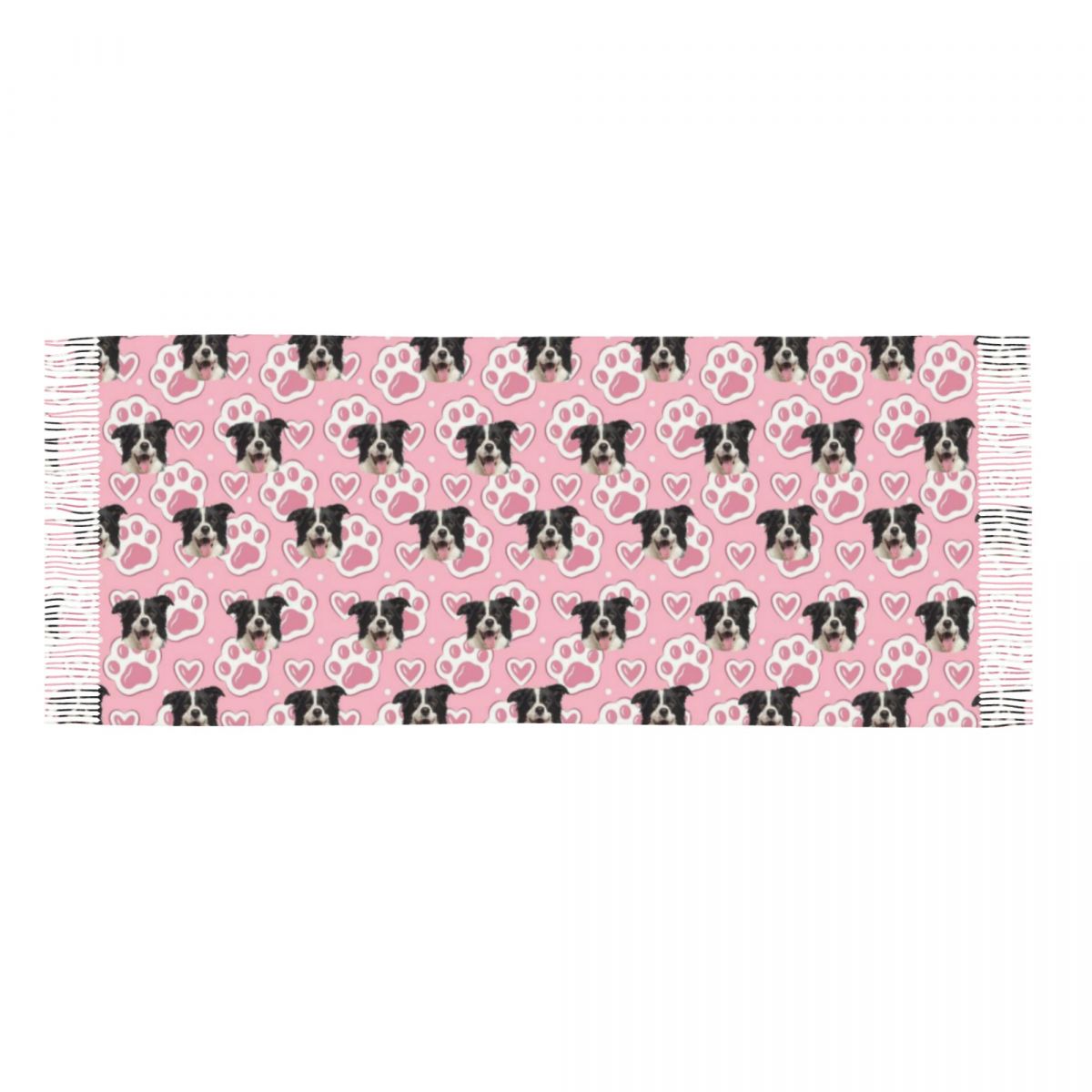 Écharpe personnalisée avec motif d'empreintes de pattes Ajoutez une photo de votre animal Écharpe rose pour femmes pour les amoureux des animaux