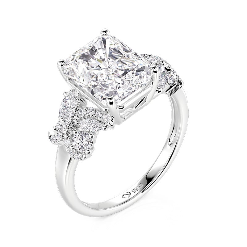 Jeulia Nature Inspired Twisted Princess Cut Engagement Ring
