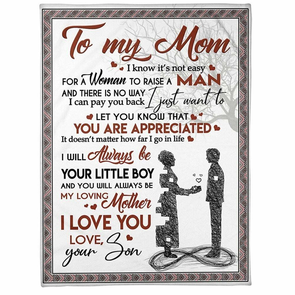 Personalized Love Letter Blanket to Dear Mom from Son