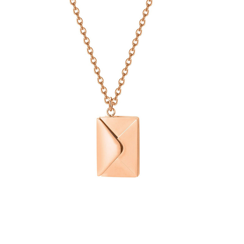 Personalized Envelope Engraved Necklace Romantic Valentine's Day Gift