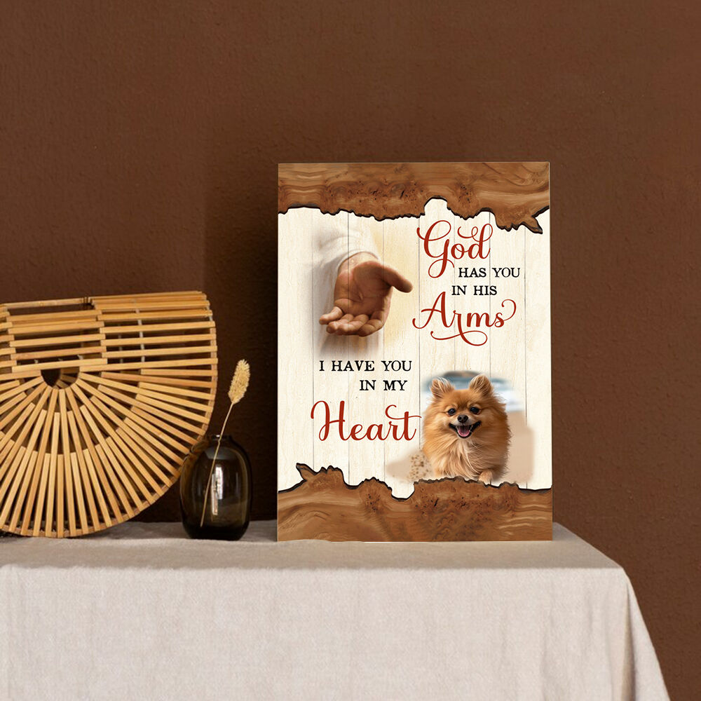 Personalized Picture Canvas Wall Art with God Hand Pattern Unique Present for Pet Lover