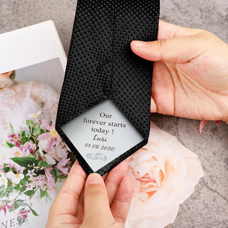 Custom Name Tie with Custom Date Precious Gift for Husband