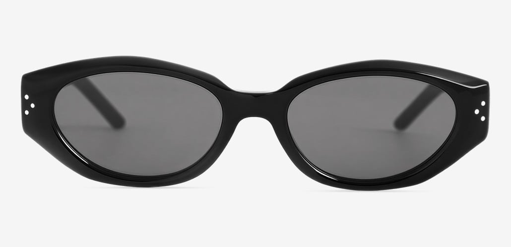Moore Black Oval Sunglasses