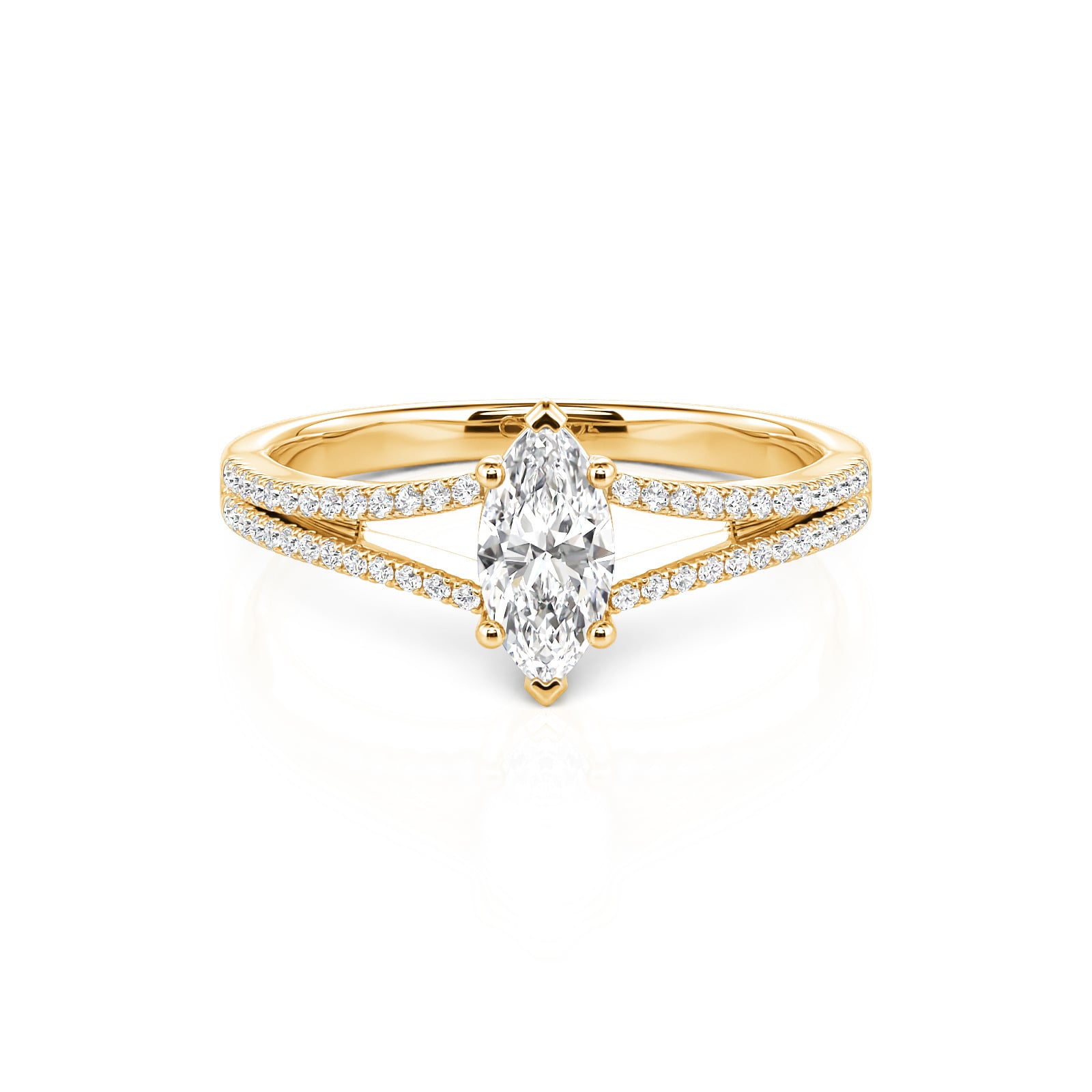 Jeulia Pave Split Shank Marquise Cut Engagement Ring