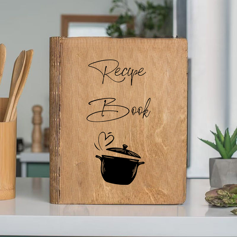 Personalized Recipe Book Simple And Elegant Kitchen Supplies Cover Design Gift for Family