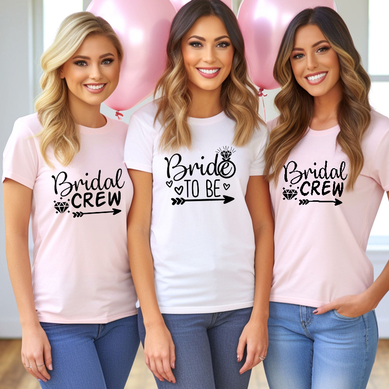 Personalized T-shirt Bride To Be with Diamond Pattern Perfect Gift for Wedding Friends