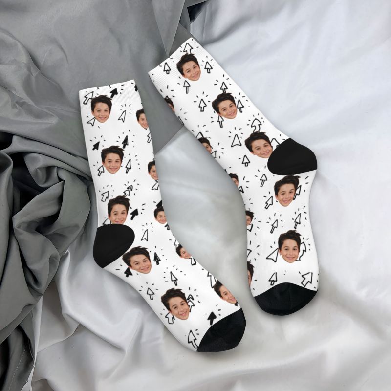 Customized Face Socks Printed with Children’s Photos Sweet Gift for Parents