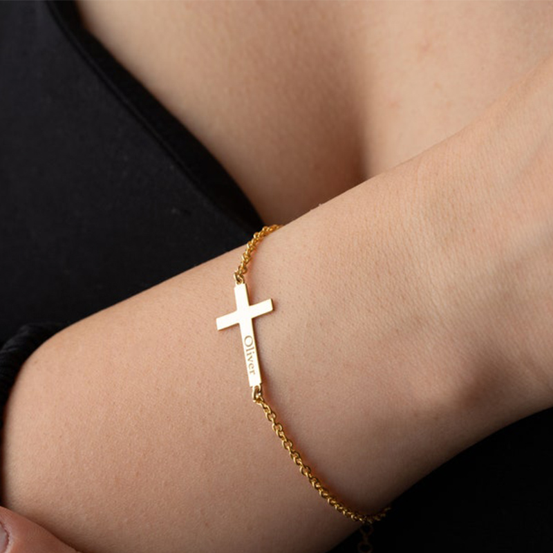 Personalized Cross Name Bracelet Simple Gift For Friends