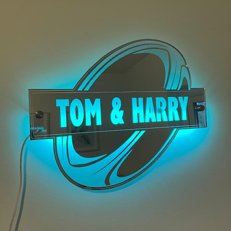 Personalized Rugby Mirror Lights With Custom Names For Sports Enthusiasts
