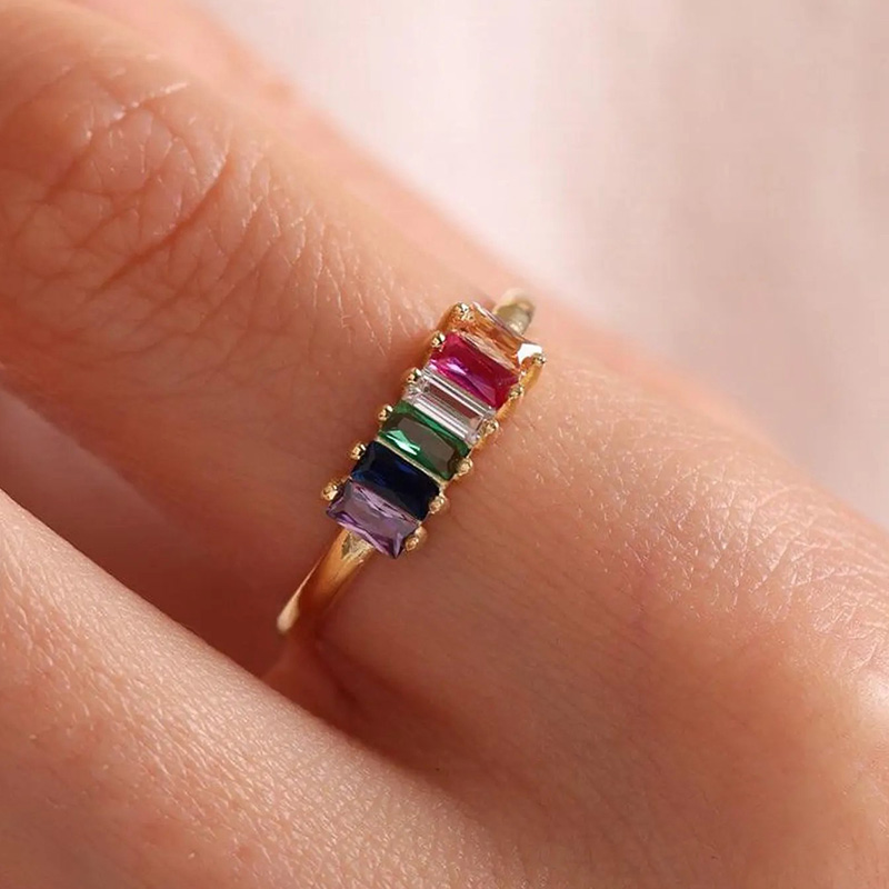 Personalized Birthstone Ring Exquisite Gift For Mother's Day