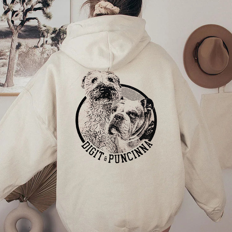 Personalized Hoodie Custom Photo Animal Portrait Cool Style Design Perfect Gift for Pet Lovers