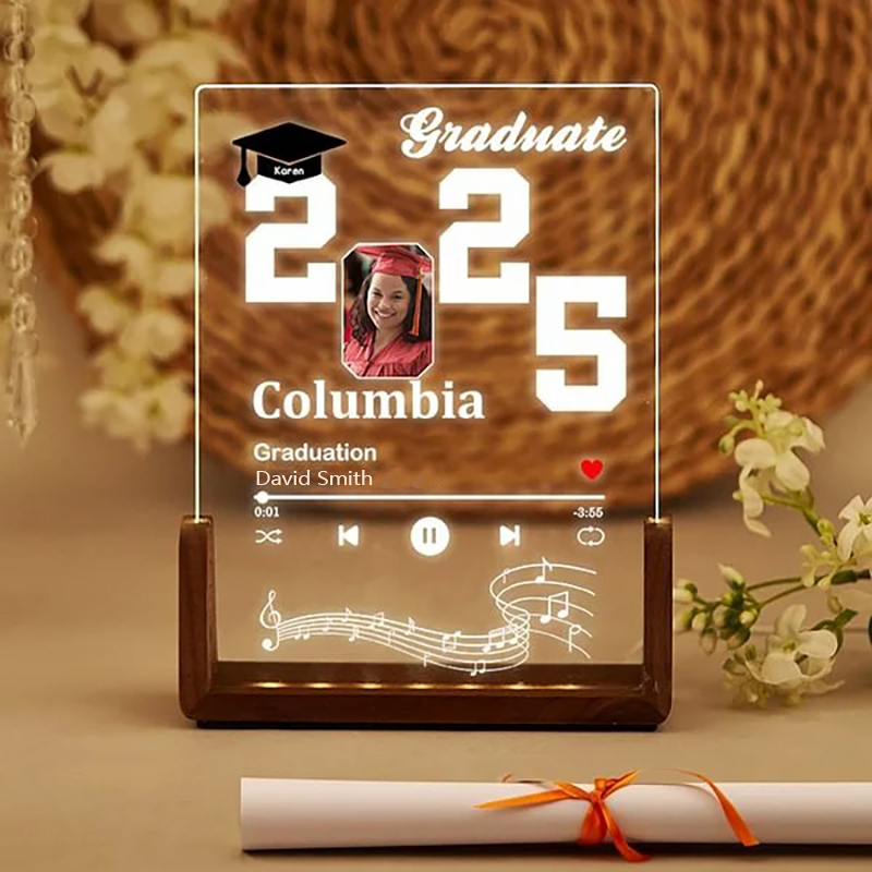 Personalized Picture Night Light with Musical Symbols Creative Gift for Graduation