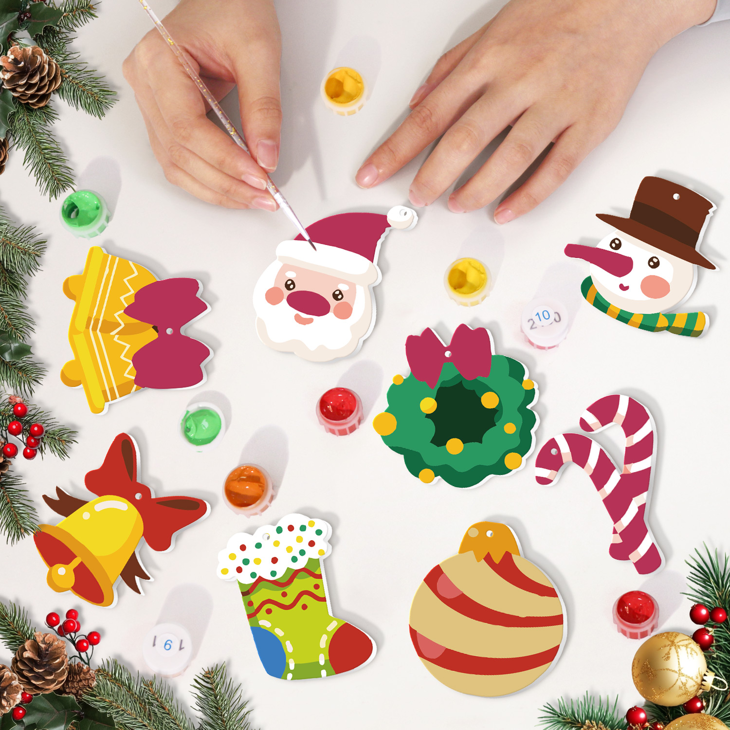 DIY-Weihnachtsbaumschmuck-Set mit Weihnachtsmann Schönes Geschenk für Kinder