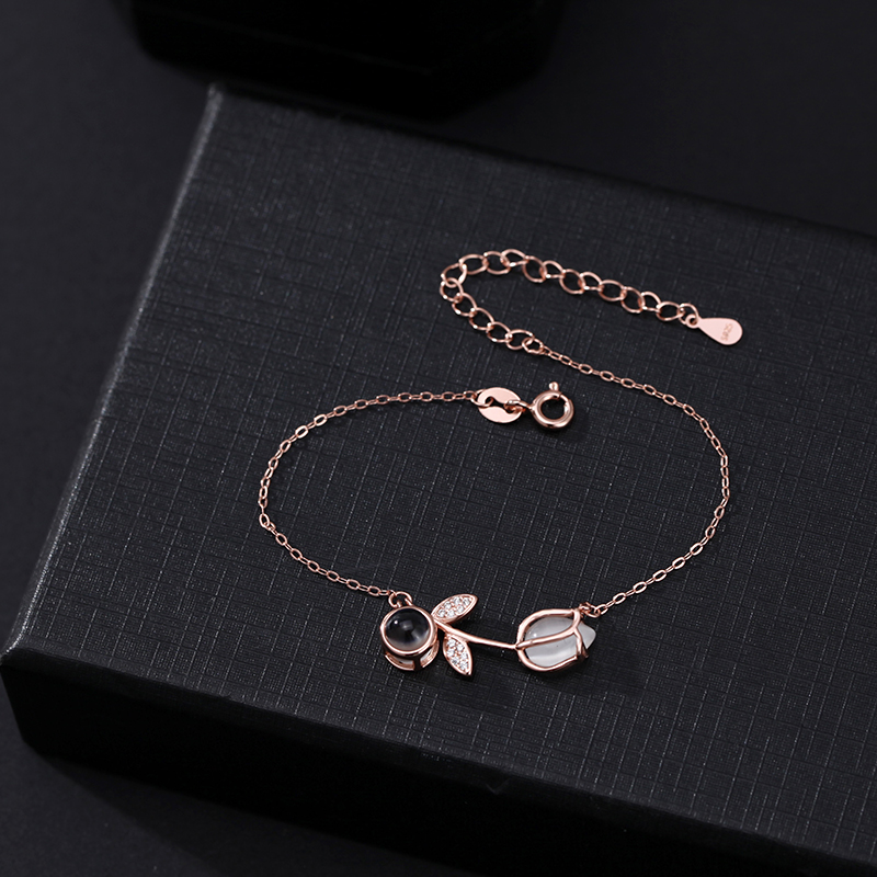 花 チューリップ 投影 写真 写真入れ ブレスレット