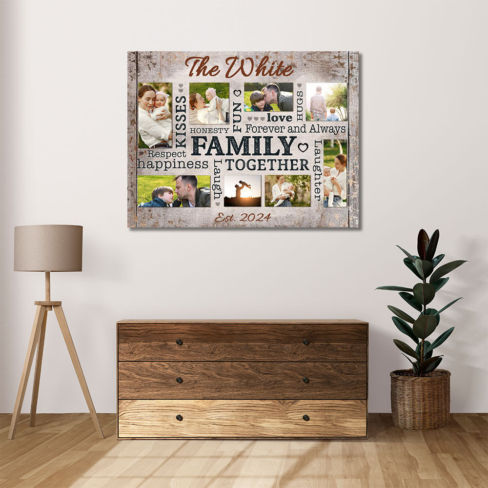 Personalized Picture Canvas Wall Art Warm Present for Family "Forever And Always"