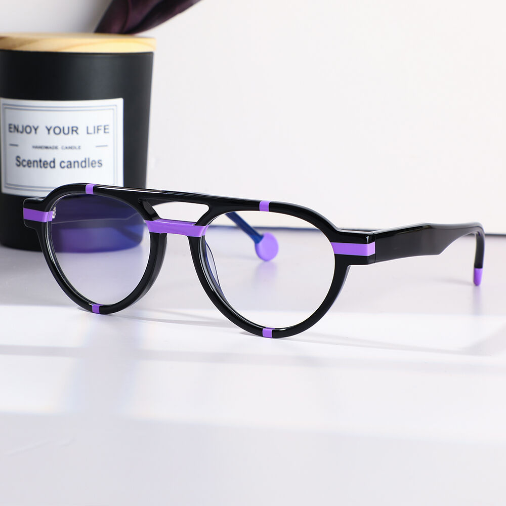 Leonard Aviator Black Glasses