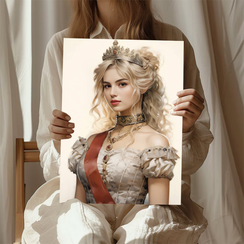 Personalized Princess Portraits with Custom Face Swap Funny Present for Sister