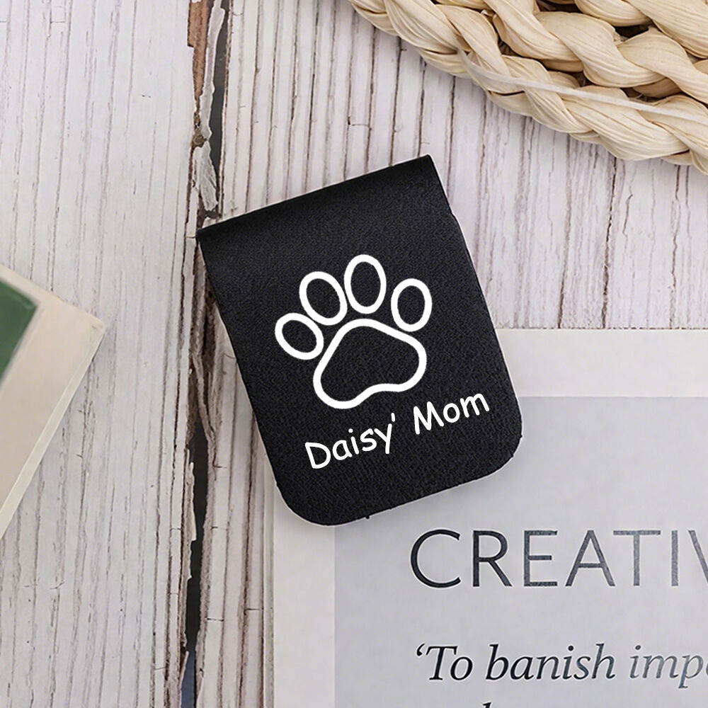 Personalized Name Leather Bookmark Engraved with Your Pet's Name Gift for Pet Owners