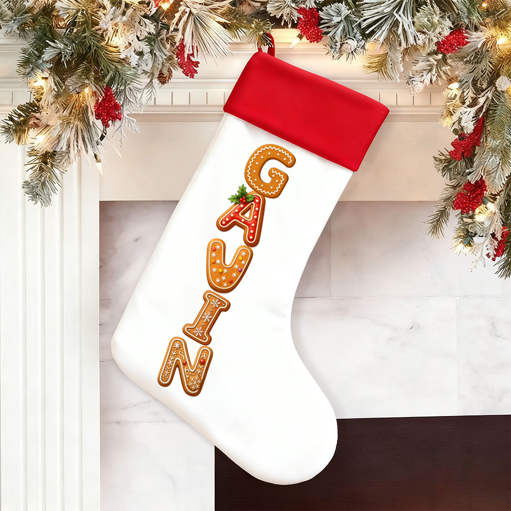 Personalized Christmas Stockings Customized Cookie Letters Cute Gifts for Friends