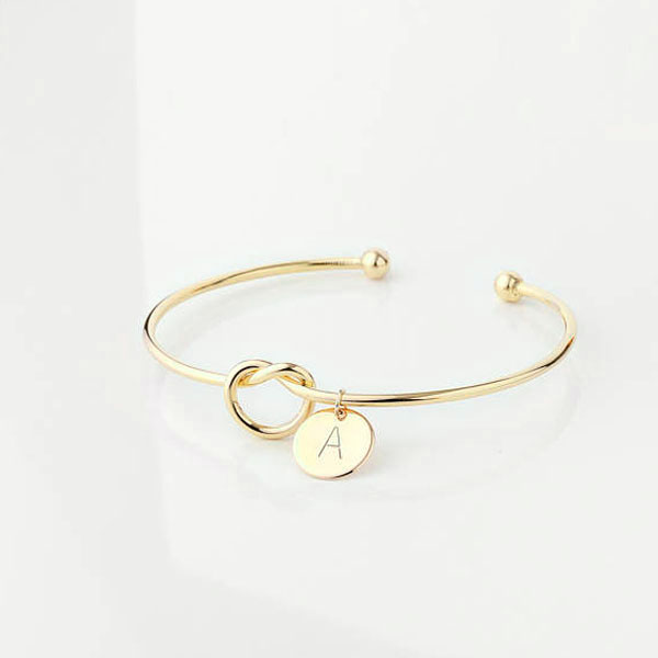 イニシャル コイン 刻印 バングル ブレスレット オーダーメイド