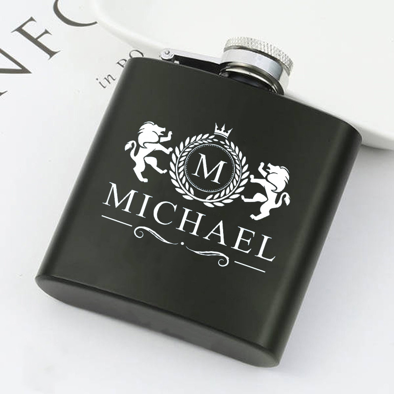 Personalized Name Wine Pot with Lions Pattern Creative Gift for Brave Person