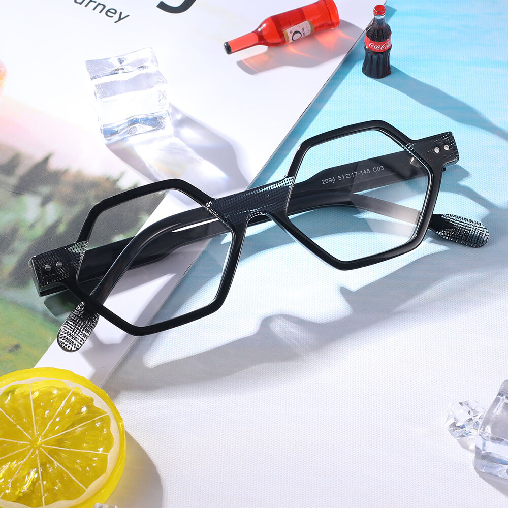 Stuart Geometric Black Glasses