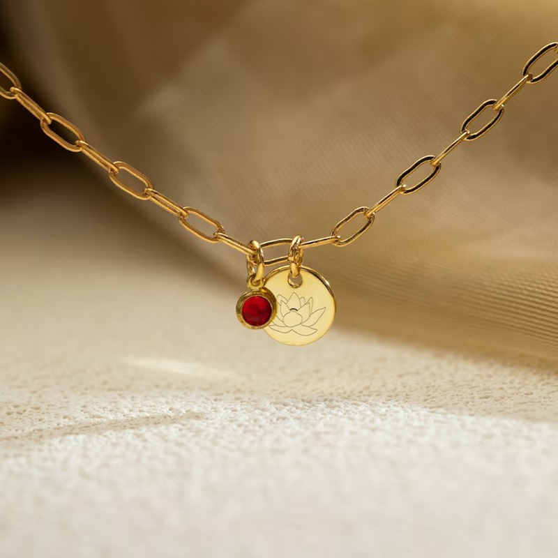 Bracelet d'anniversaire personnalisé avec pendentif disque Cadeau d'anniversaire simple