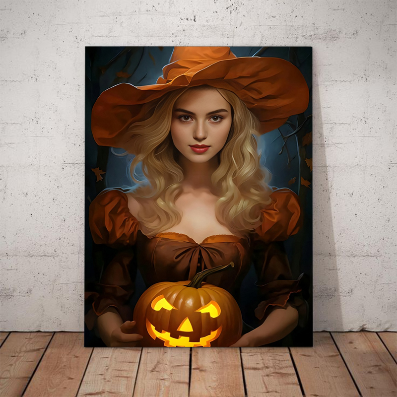 Portraits de sorcières personnalisés avec échange de visage Cadeau pour Halloween