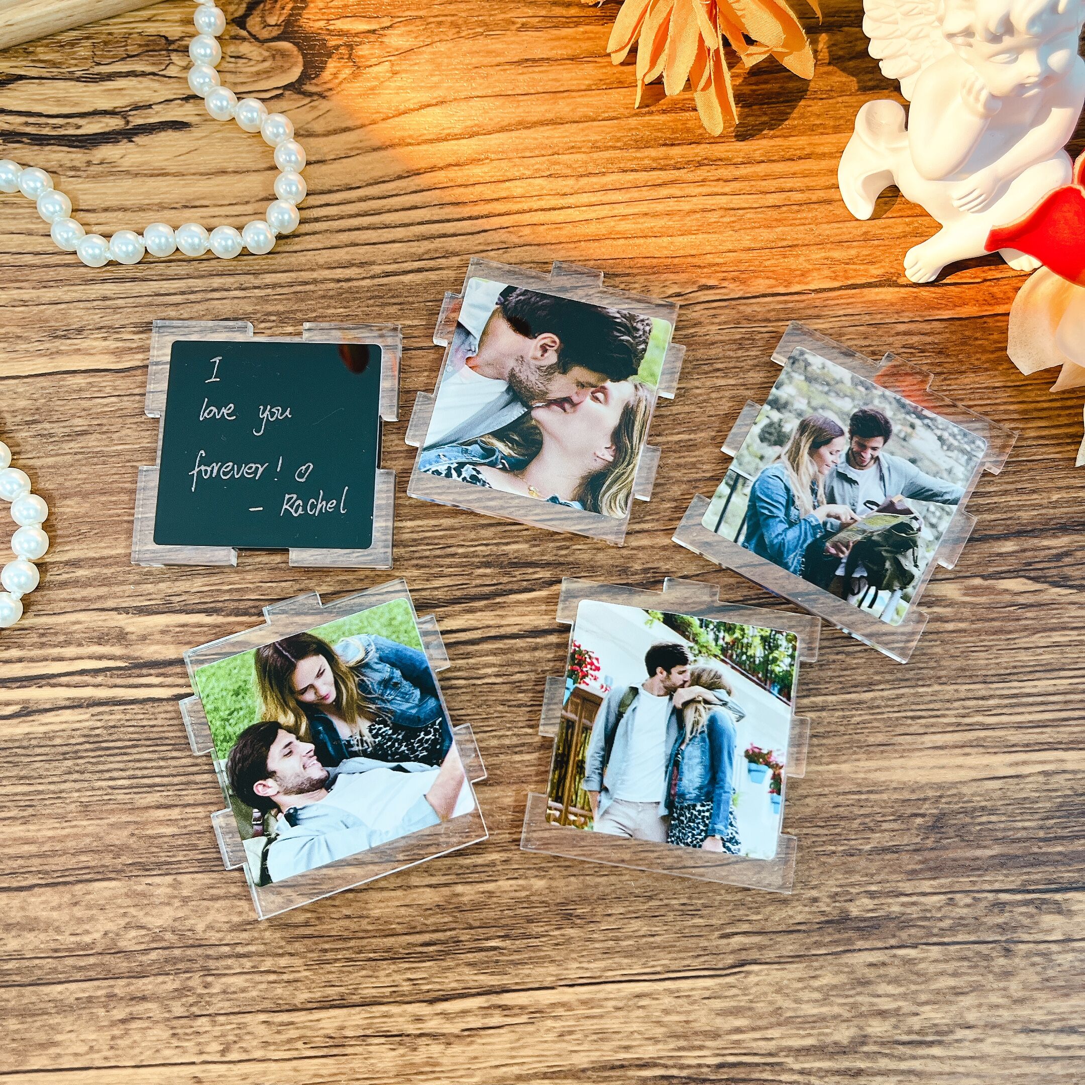 Cube Acrylique Photo Personnalisé Cadeau Précieux pour la Saint Valentin