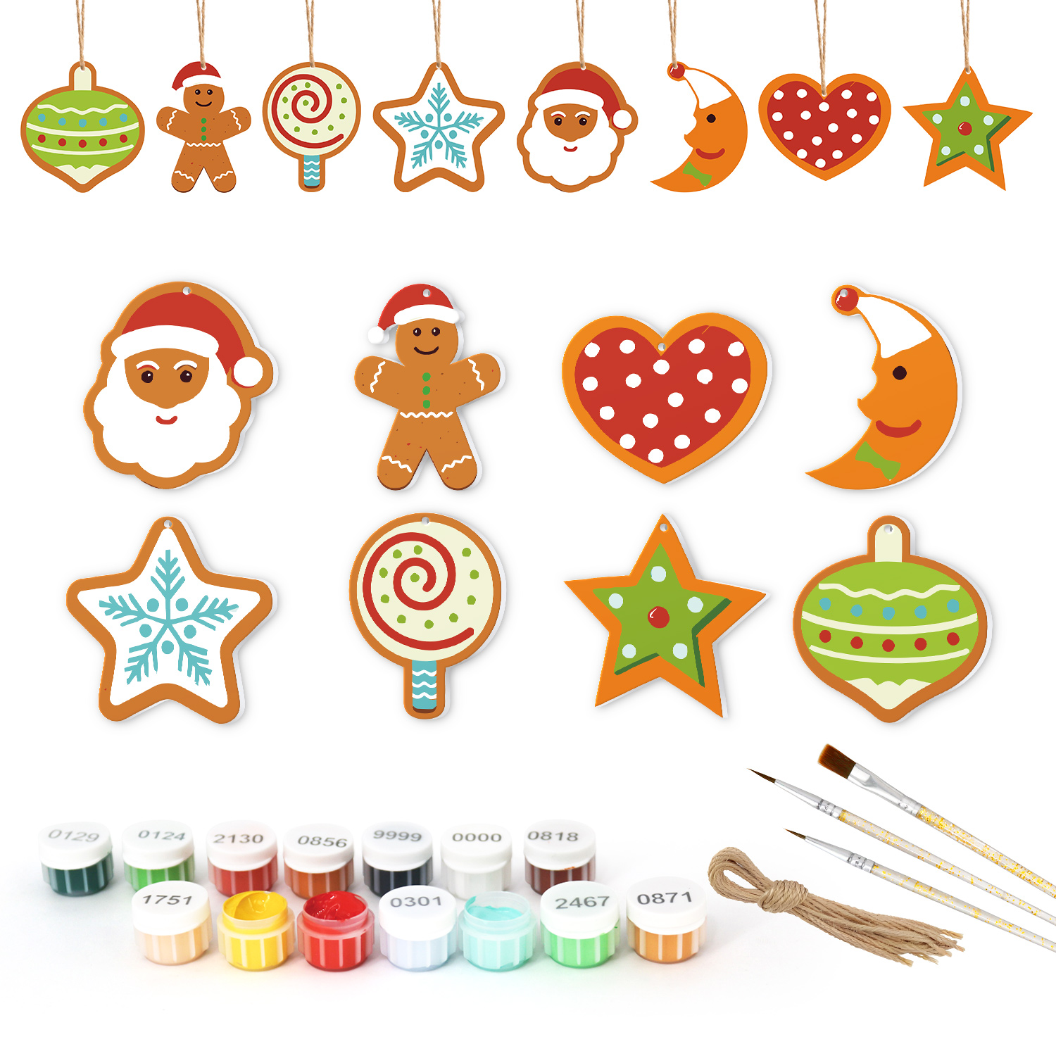 DIY Paint-by-Numbers Christmas Ornament Set Beautiful Gift for Family