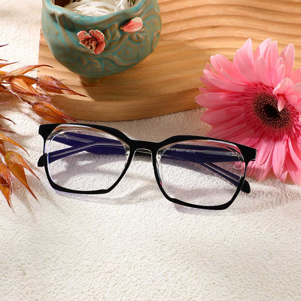 Ted Rechteckige Schwarze Brille