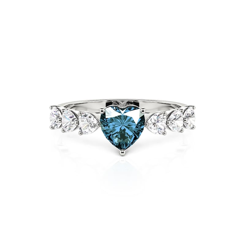 Jeulia Custom Heart Promise Ring with Birthstone Sterling Silver