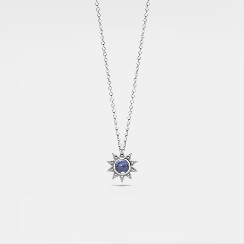 Personalized Projection Photo Necklace Sunflower Shape Christmas Gift For Friends
