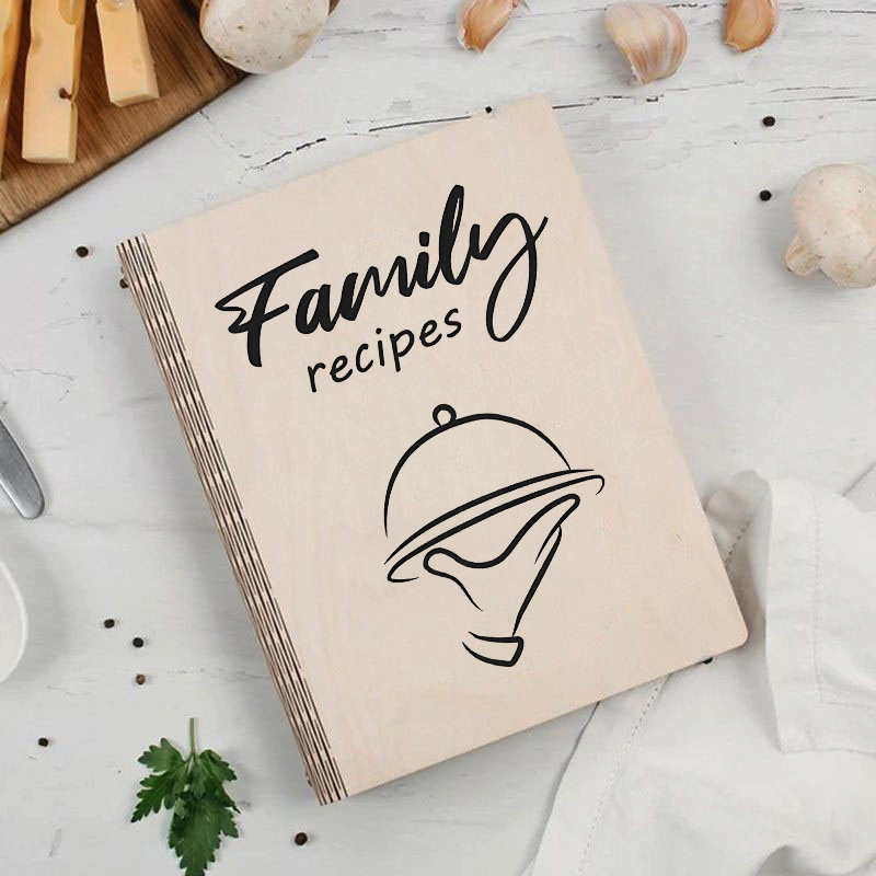 Personalized Recipe Book Simple And Elegant Kitchen Supplies Cover Design Gift for Family