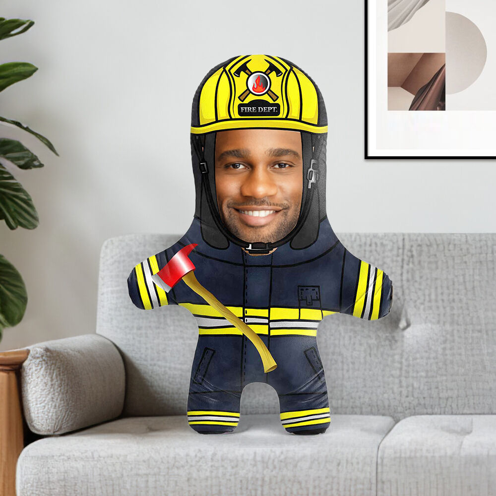 Custom Face Pillow Firefighter Idea Picture Pillow Gift for Friend