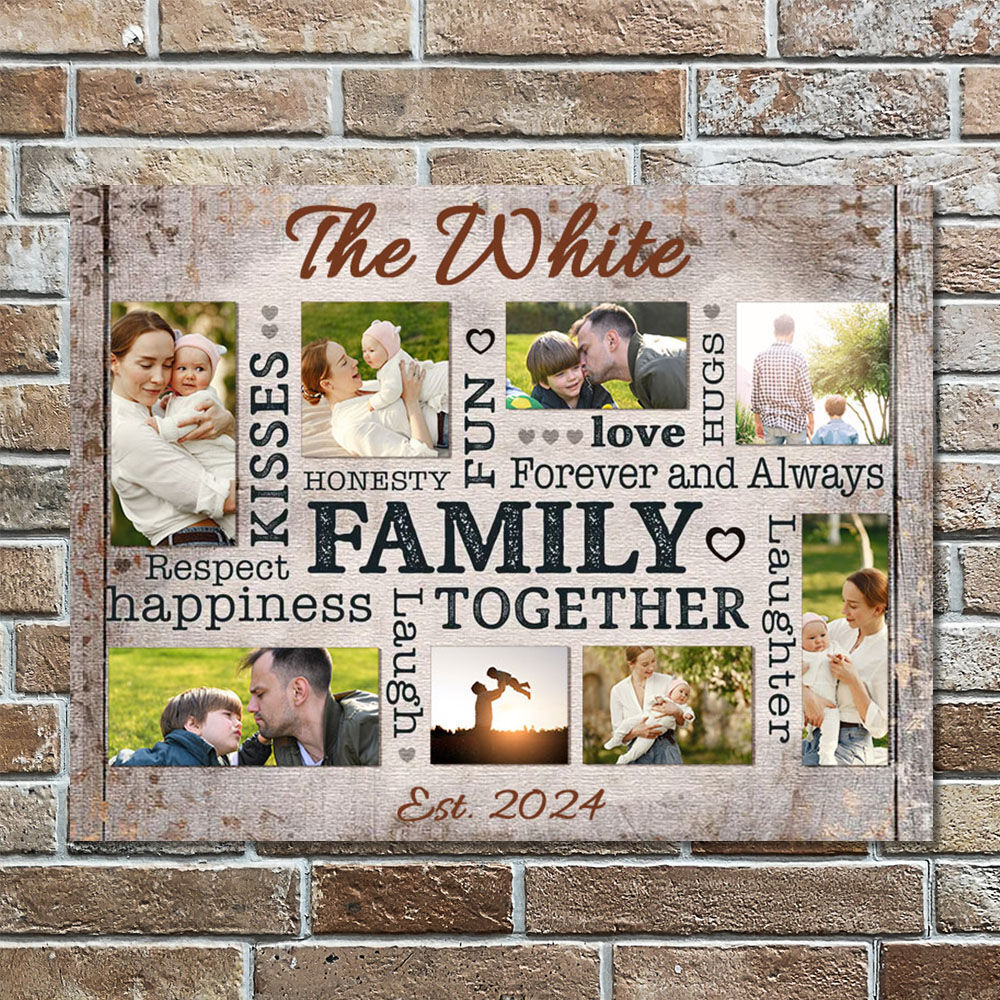 Personalized Picture Canvas Wall Art Warm Present for Family "Forever And Always"