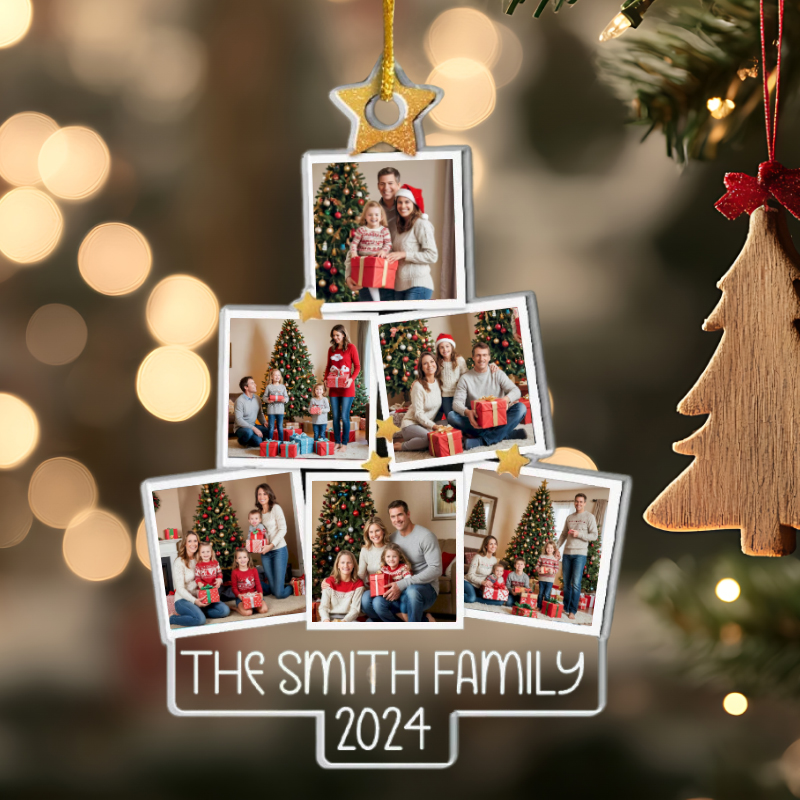 Personalized Christmas Tree Ornaments Customized Multiple Photos Romantic Gifts For Her