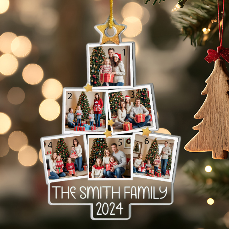 Personalized Christmas Tree Ornaments Customized Multiple Photos Romantic Gifts For Her