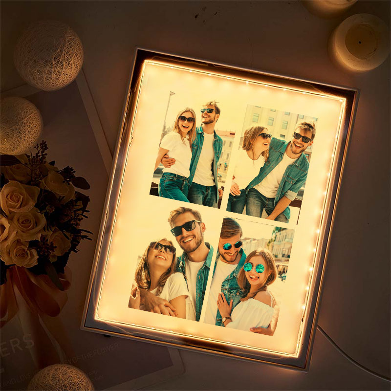 Personalized Picture Mirror Lamp Simple Present for Your Love
