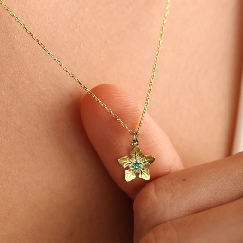 Custom Birthstone Necklace Tree Star Leaf Necklace the Land Before Time Star Necklace for Her