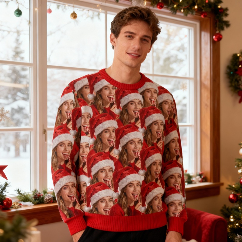 オリジナル 写真入れ セーター クリスマス柄