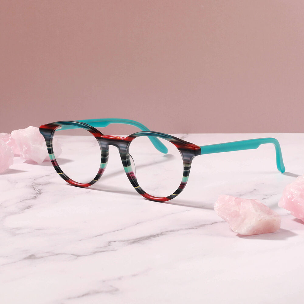 Jolie Round Blue Multicolored Glasses