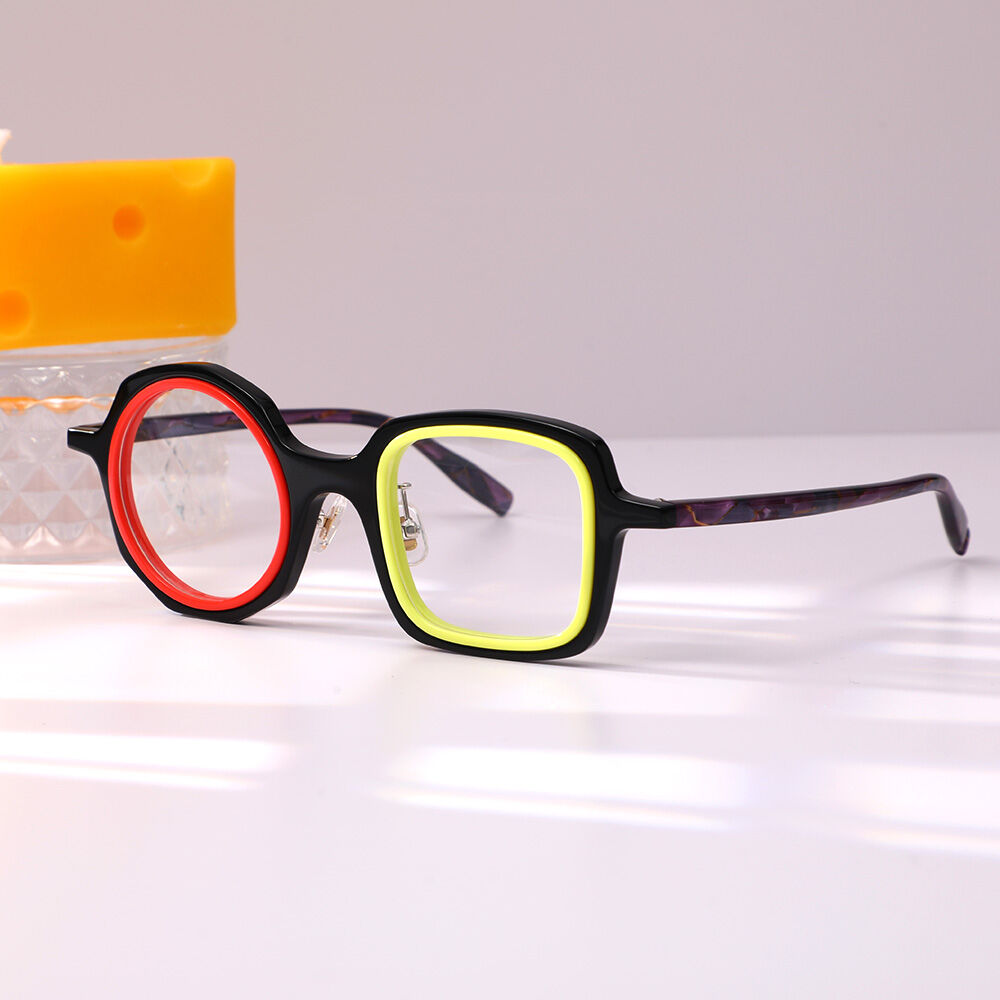 Lilli Square Round Black Glasses