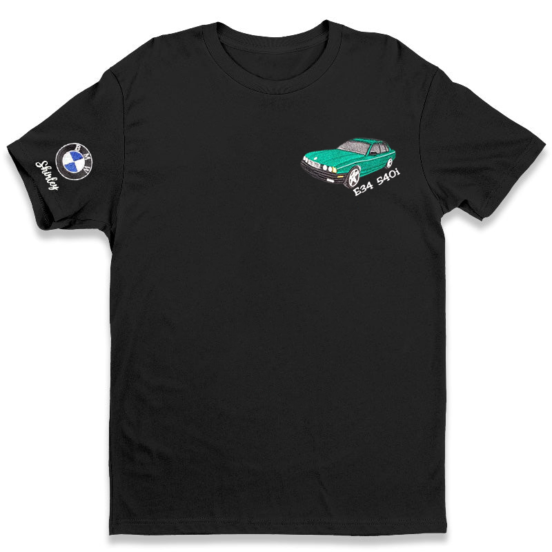 Personalized T-shirt Embroidered Custom Car Photo with Optional Logo Perfect Gift for Car Lovers