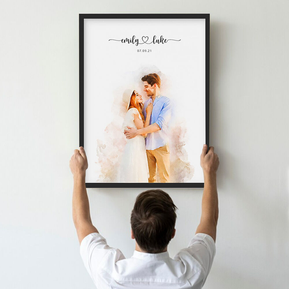 Customizable Portrait Frame in Modern Style for Couples