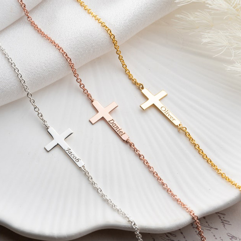 Personalized Cross Name Bracelet Simple Gift For Friends